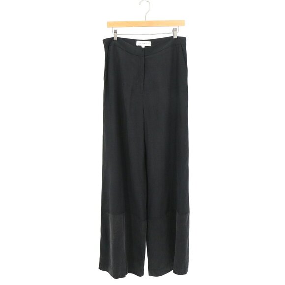 Robert Rodriguez Wide Leg Side Ribbon Stripe Black Silk Pants Trousers 10 - Picture 3 of 6